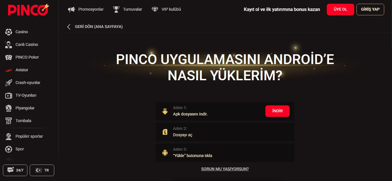 Pinco APK güncellemeleri nasıl yapılır?