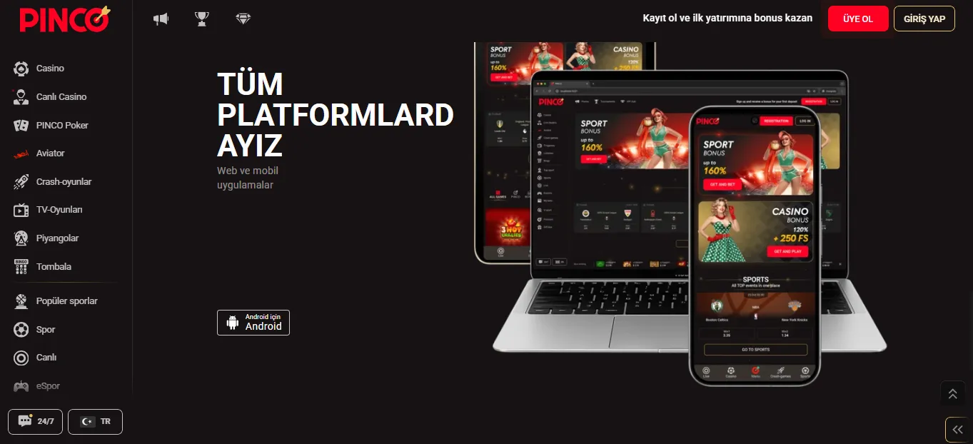 Pinco app özellikleri ve mobil casino avantajları